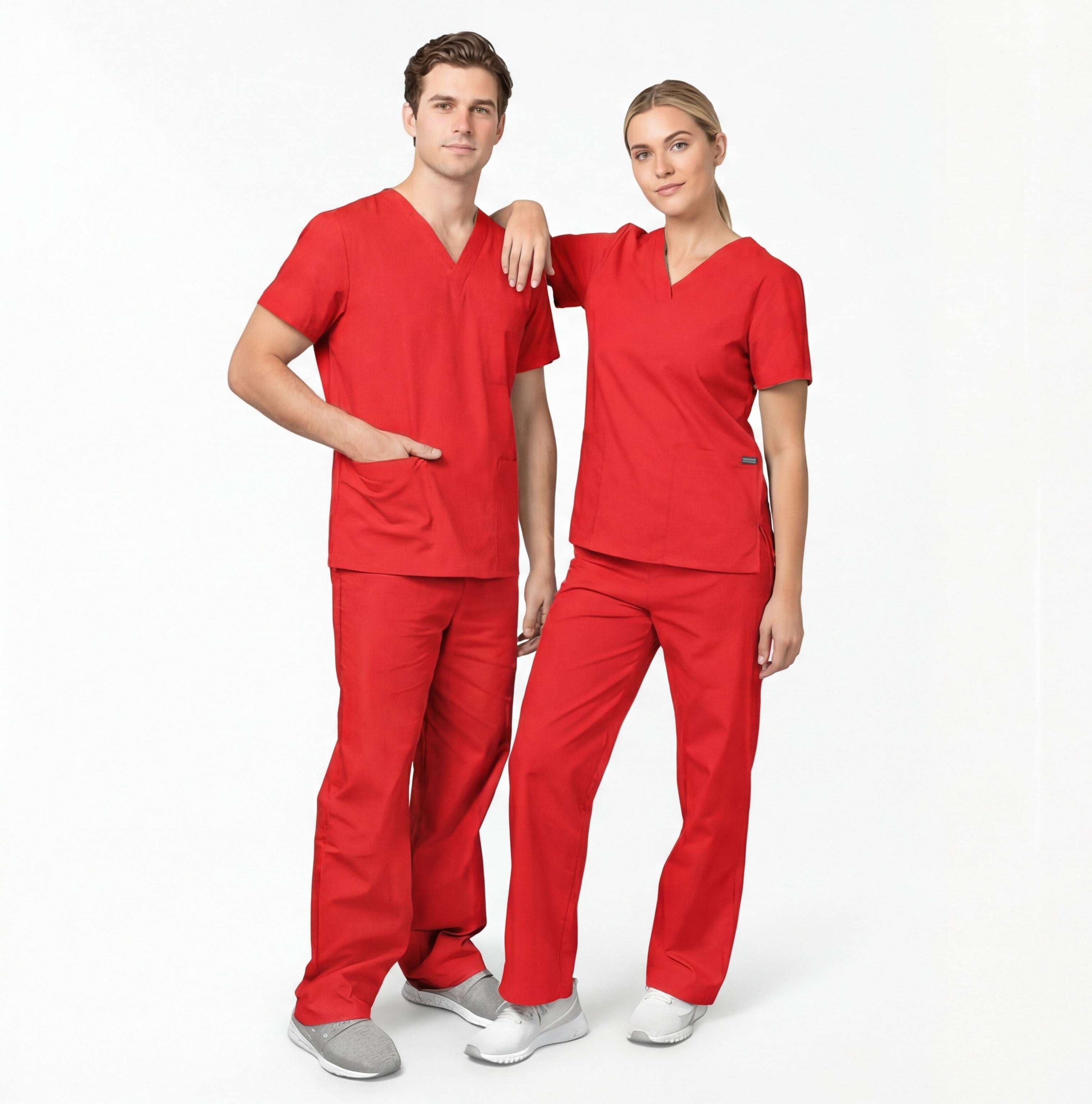 red-medical-scrubs-sets